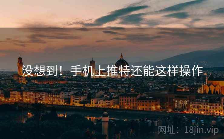 没想到!手机上推特还能这样操作